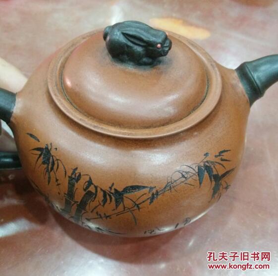 手工名款紫砂壶 浮雕工艺 乐在其中 茶具精品